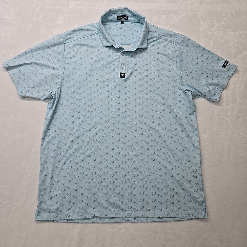 Bad Birdie Polo Shirt Mens 2XL Flamingo Tropical Golf Performance Stretch
